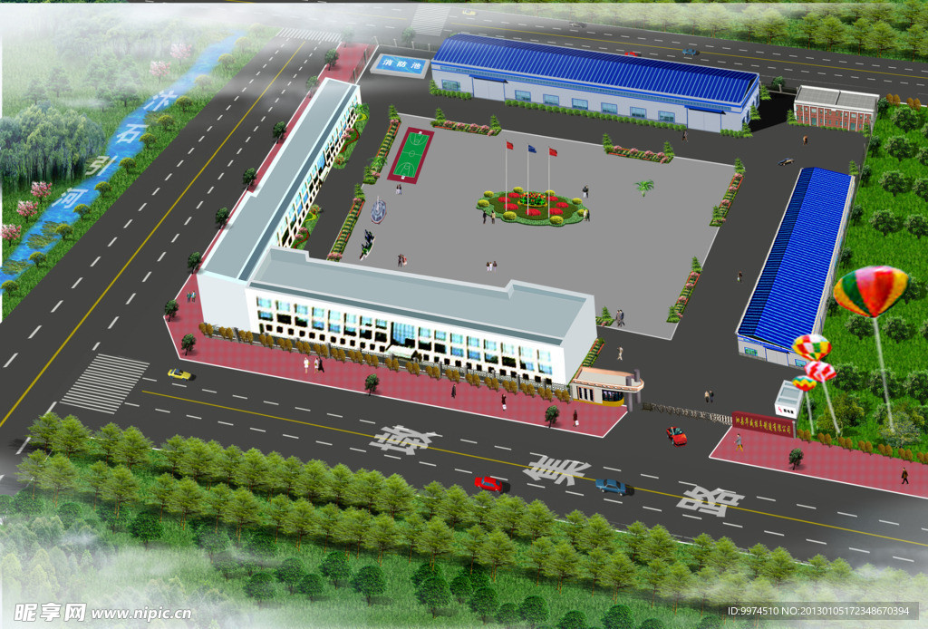 厂房图 鸟瞰效果图