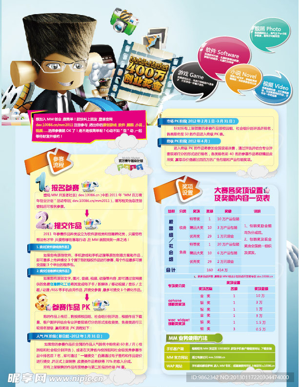 移动活动流程单页