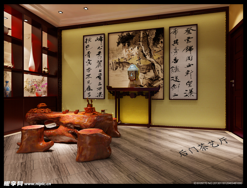 中式别墅禅意清雅茶室