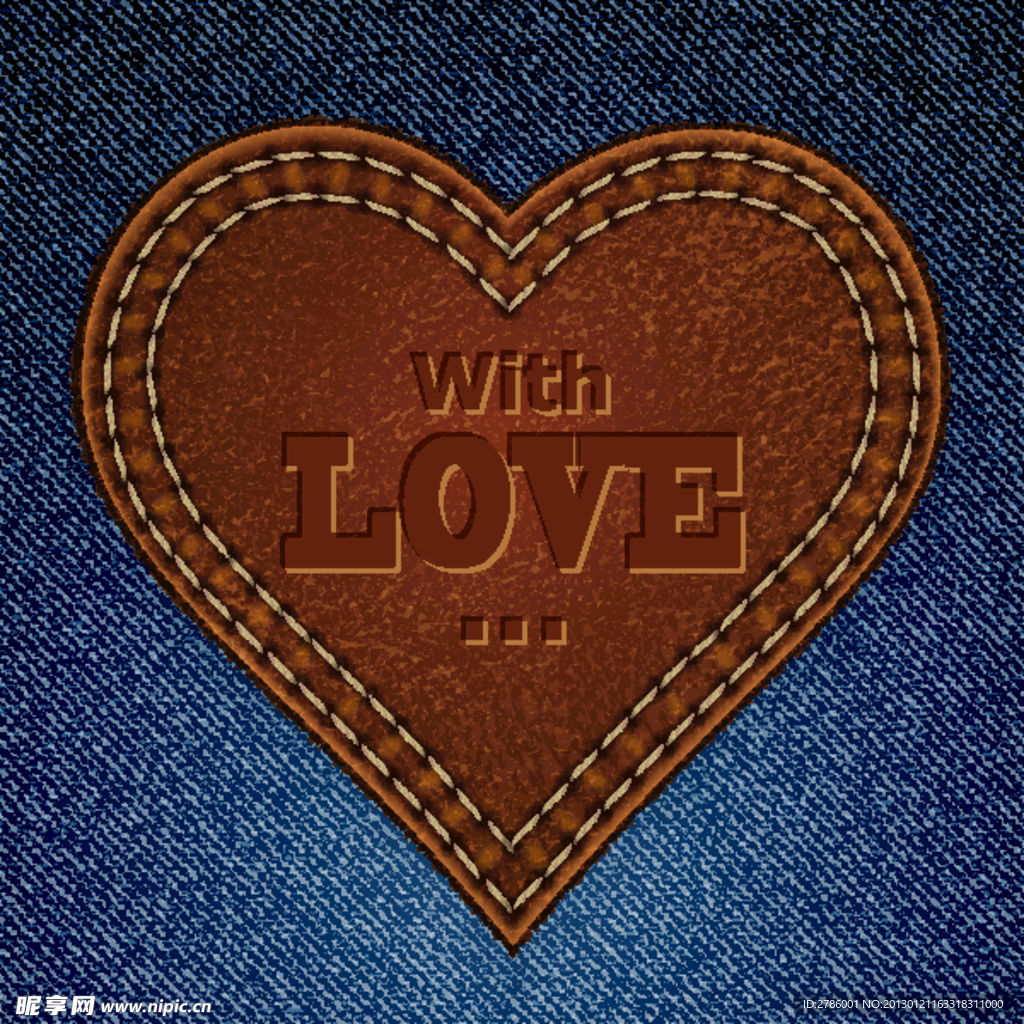 情人节牛仔爱心背景