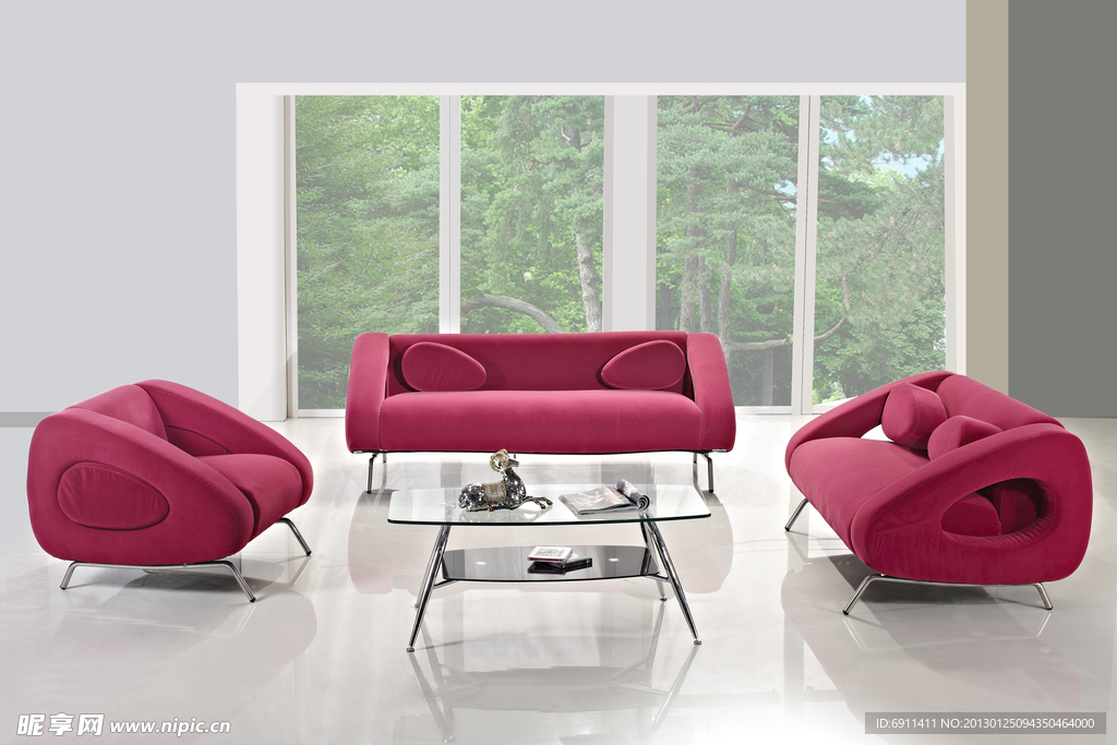 布艺沙发 简约家居（扣图）