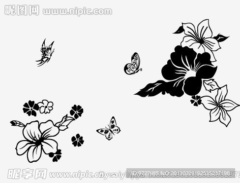 背景墙花纹矢量图