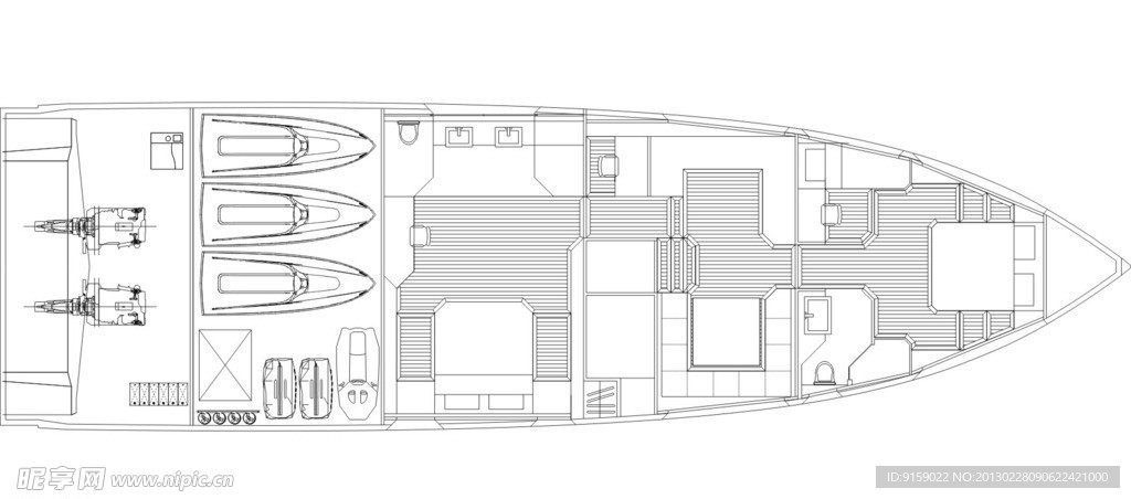 游艇 游轮 手绘矢量模型