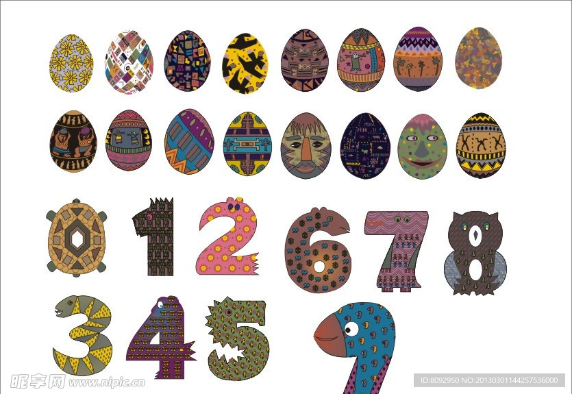 图腾 花 鸡蛋 脸 乌龟