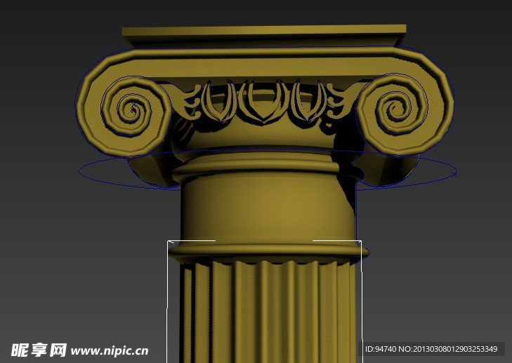爱奥尼克罗马柱3d模型