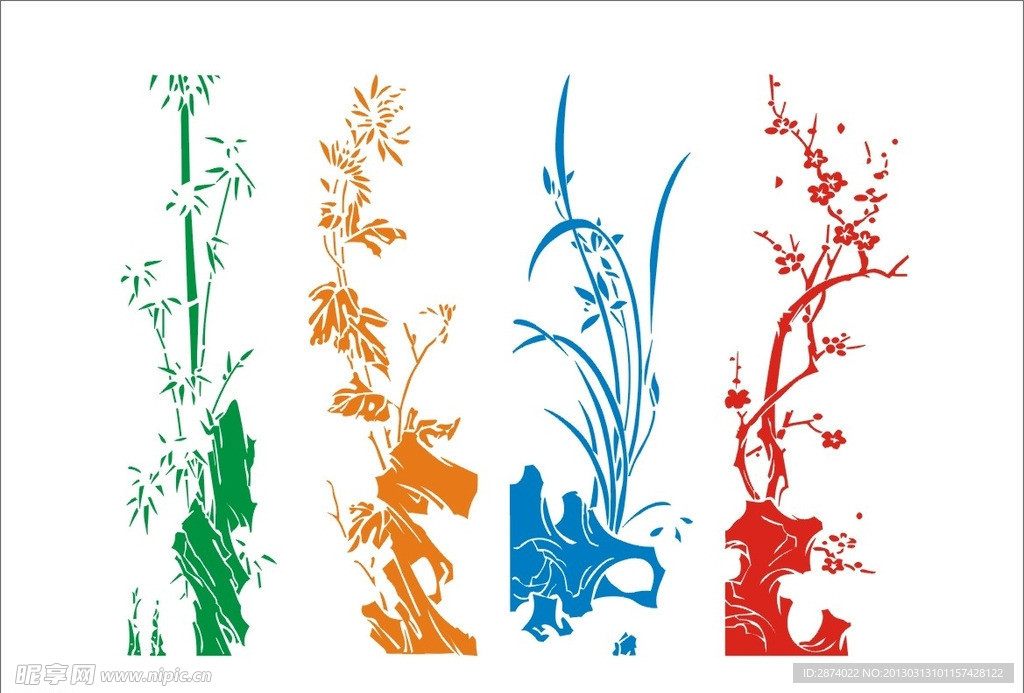 手描窗花矢量图片