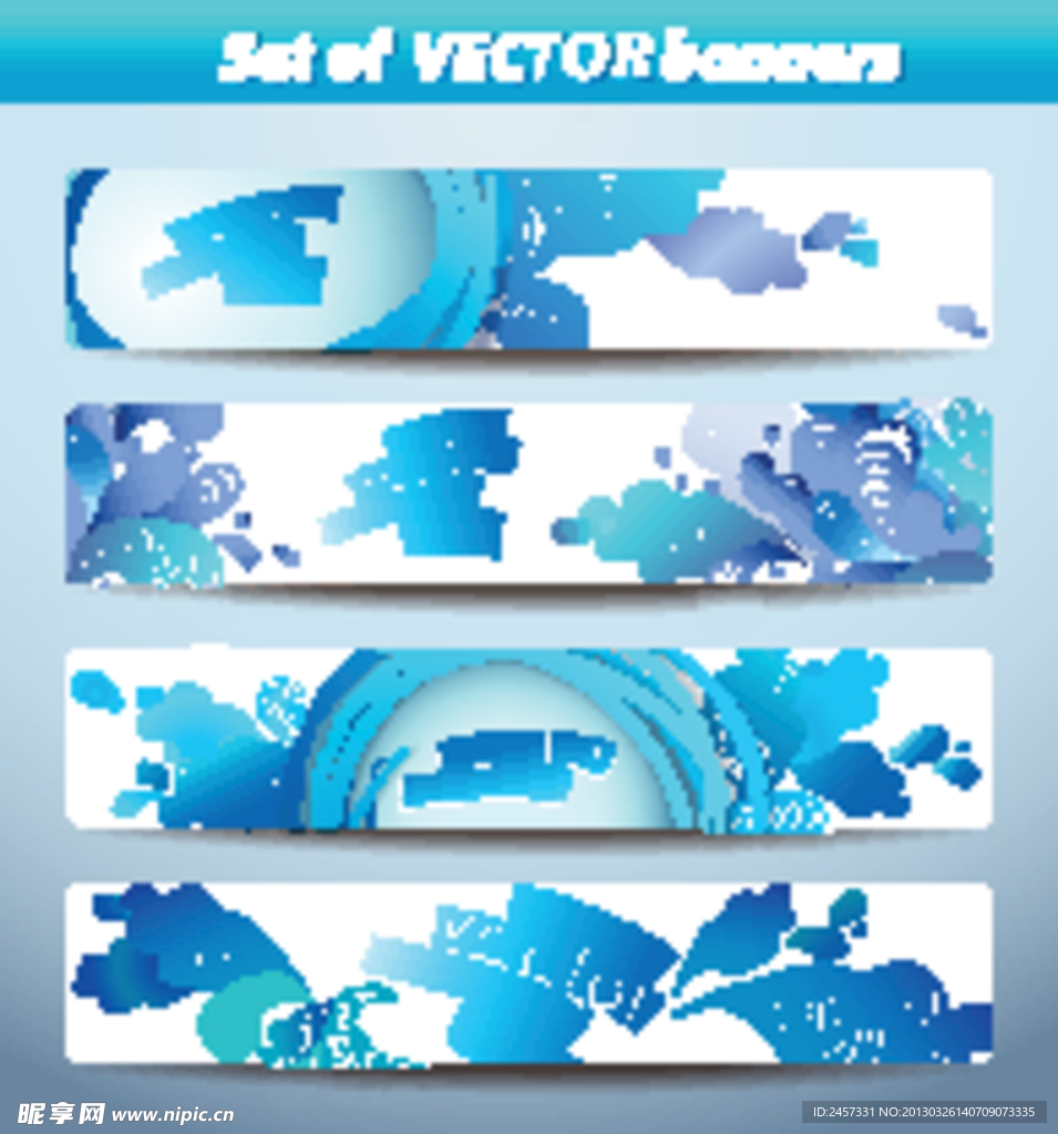 蓝色梦幻花纹花朵