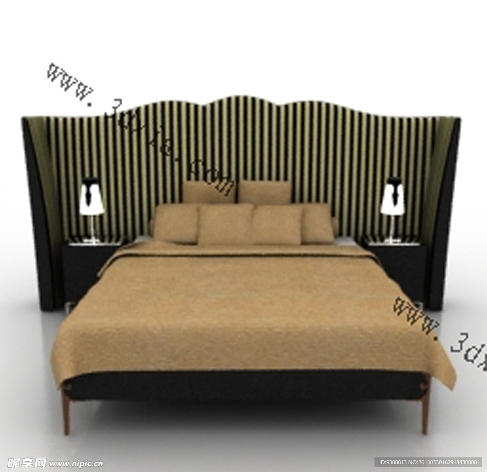 双人床3D模型