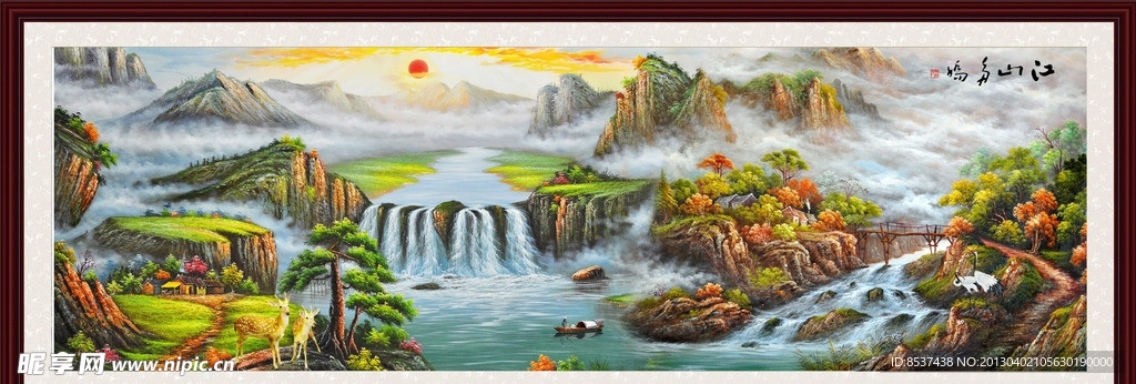 江山多娇 油画山水