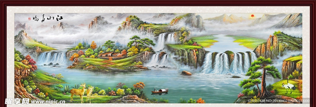 江山如此多娇 油画