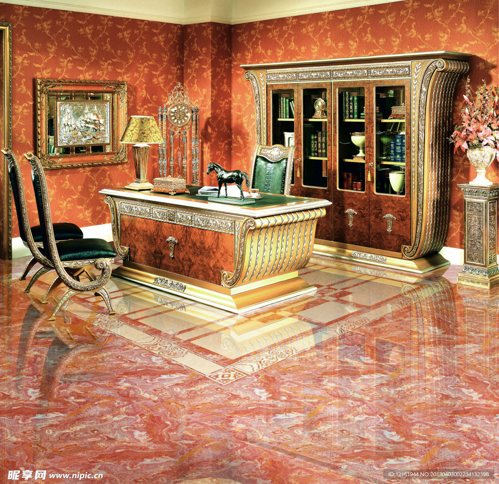 效果图 瓷砖 书房