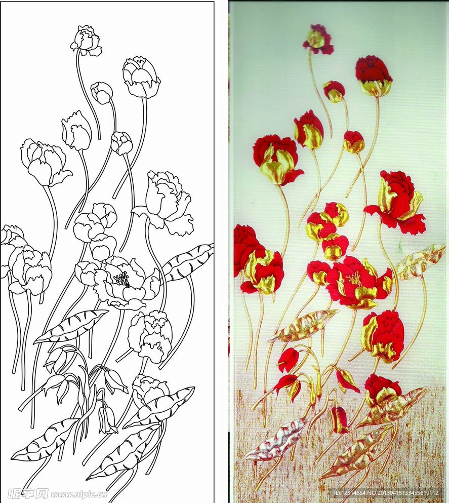 艺术玻璃 郁金香