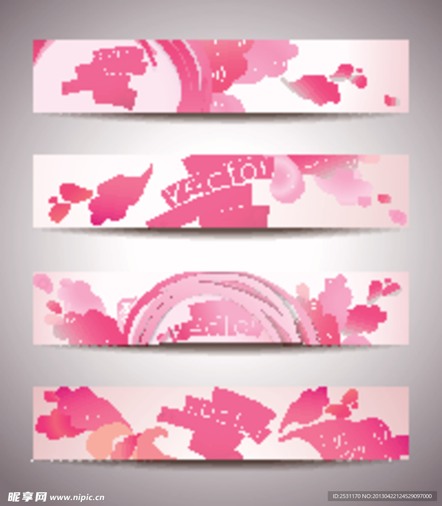 梦幻花纹花朵 横幅