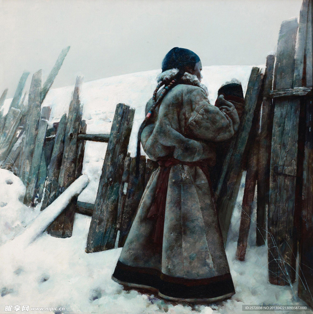 雪地的女孩
