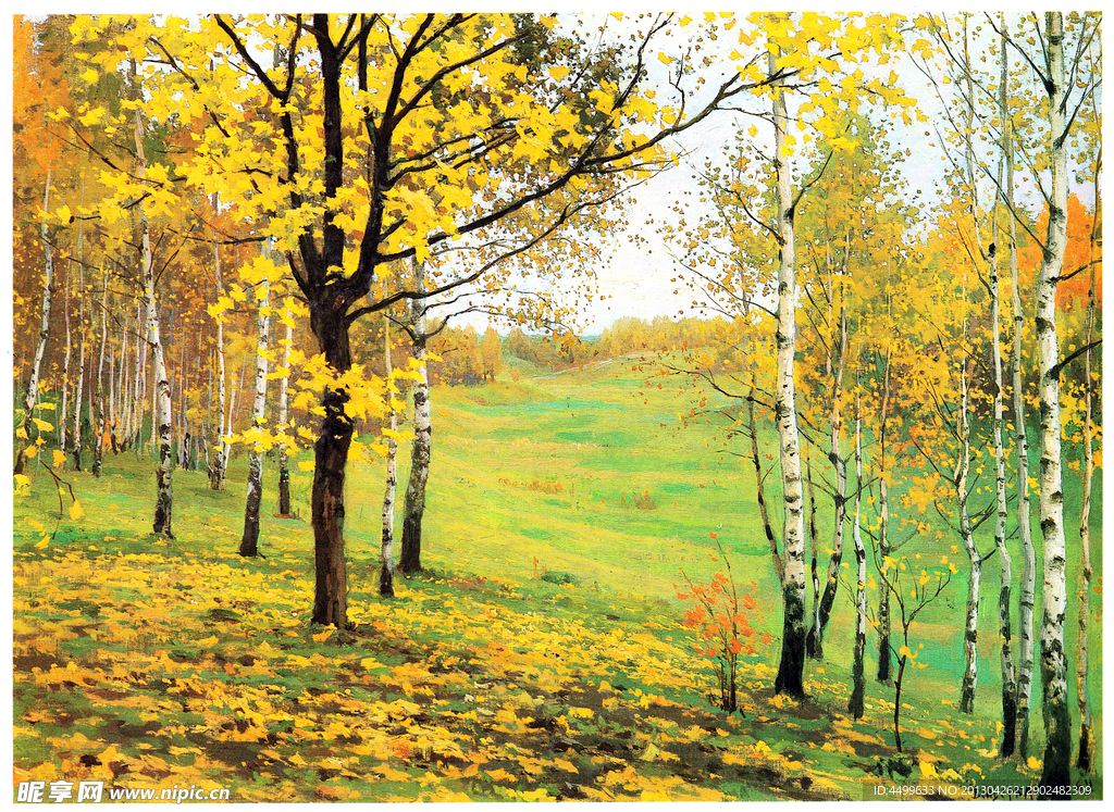 秋天风景油画
