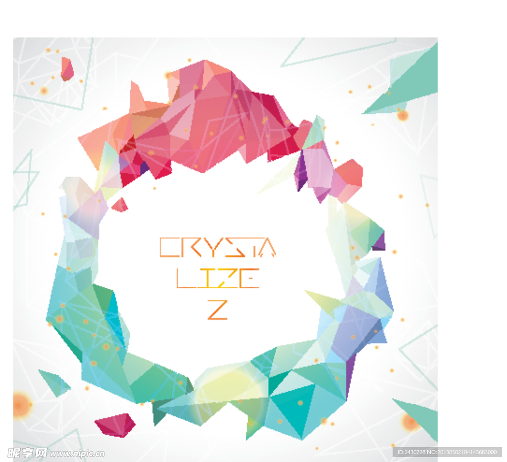 彩色结晶环背景矢量素