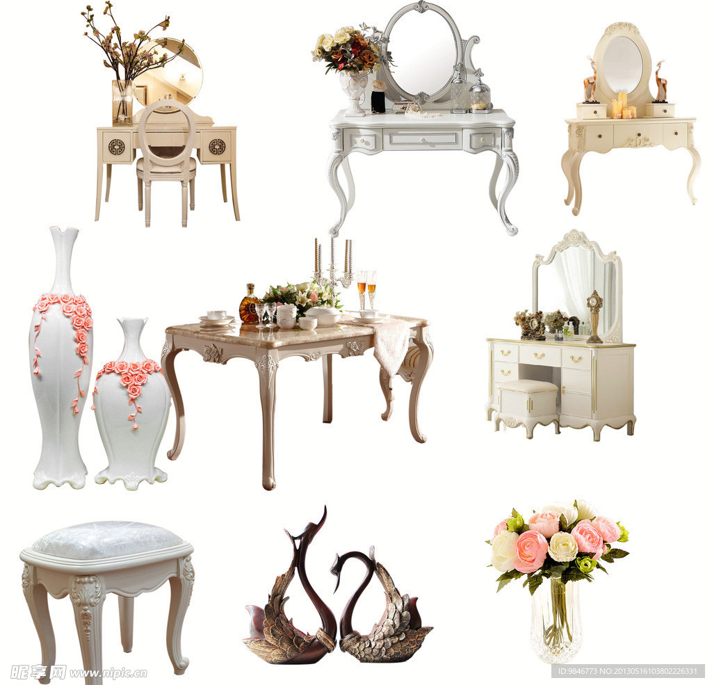 家居 梳妆台 椅子