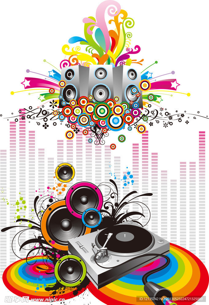 音箱等音乐元素