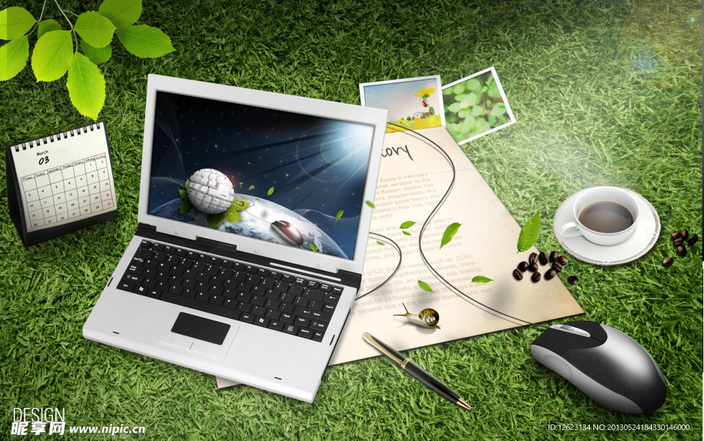 电脑 草地