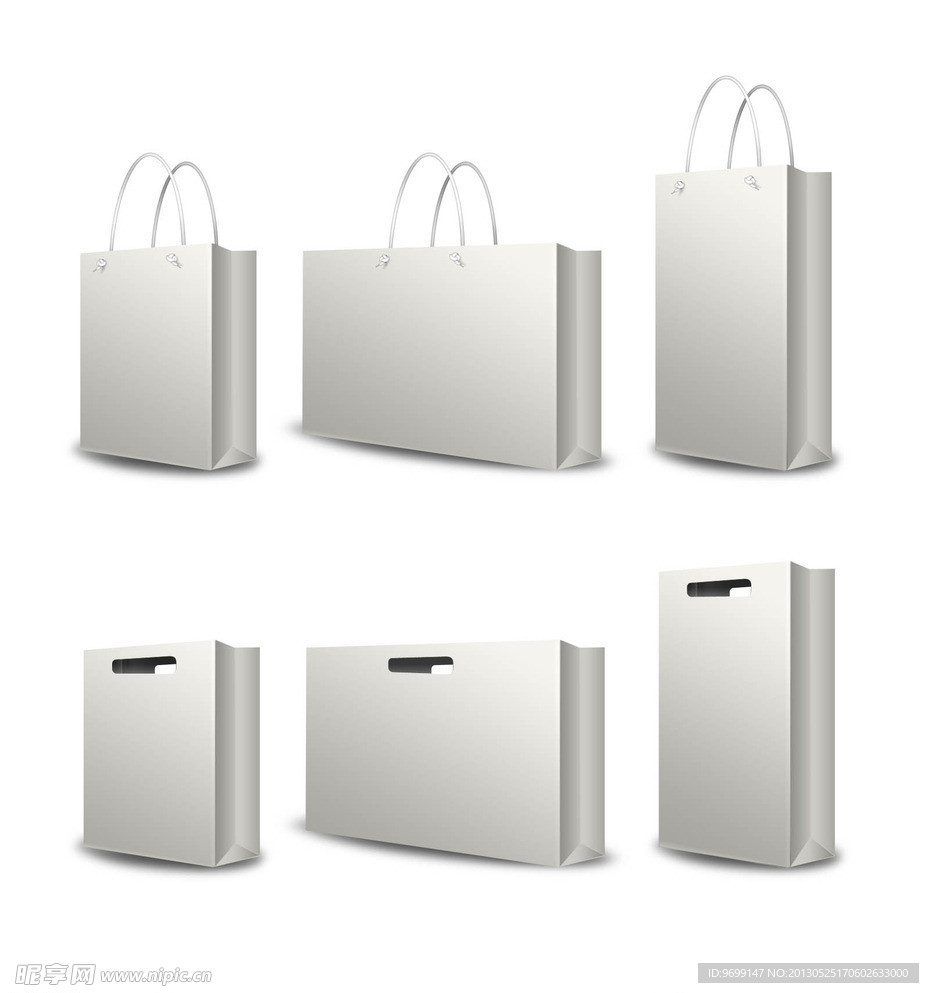白色手提袋效果图