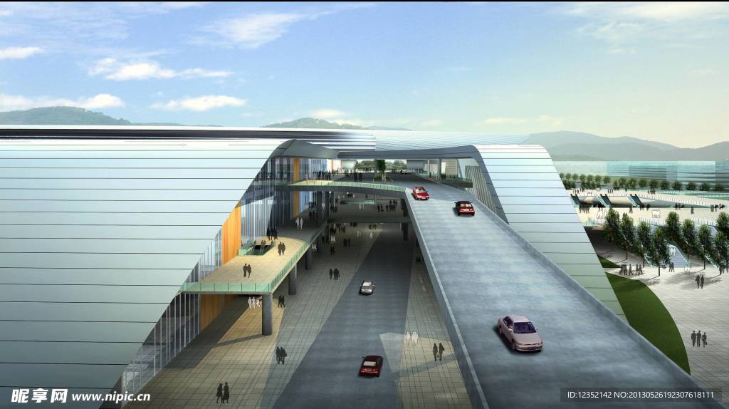 新型火车站入口效果图