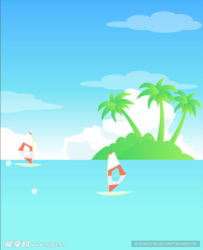 椰树 帆船