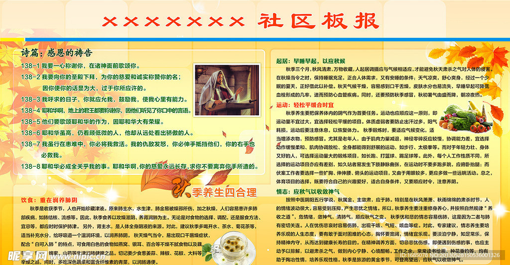 社区板报 春季 养生