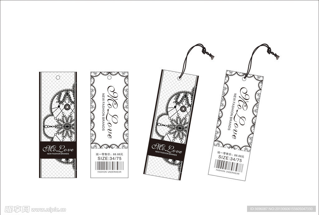 高档女性花纹吊牌