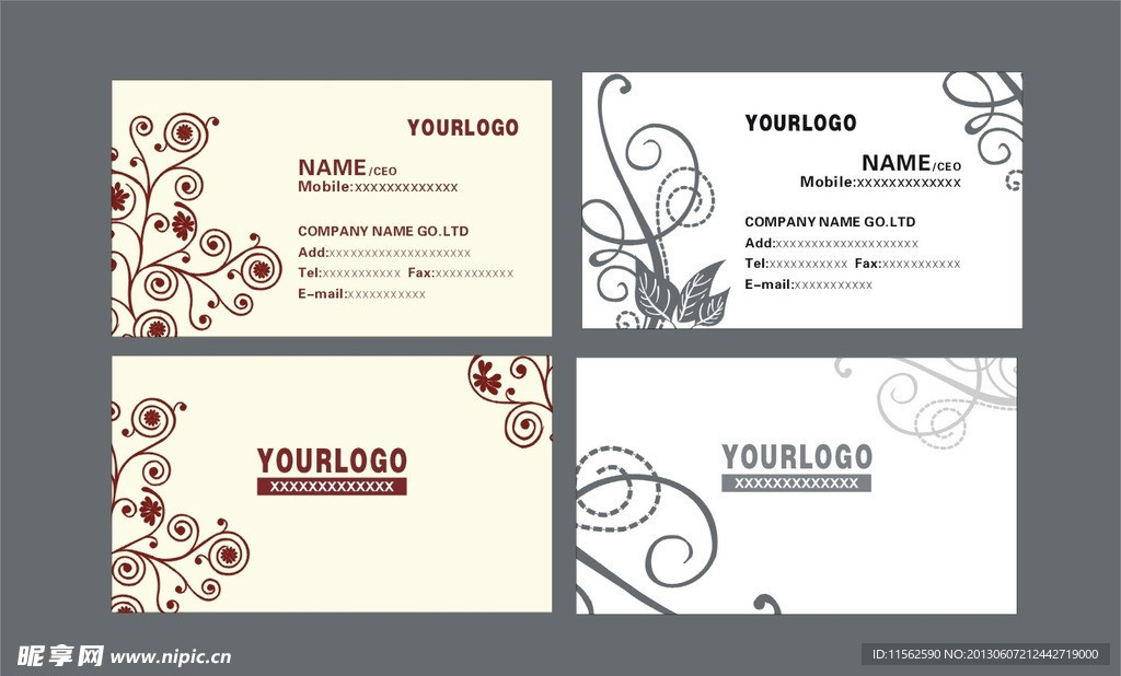 美容店服装店女性名片