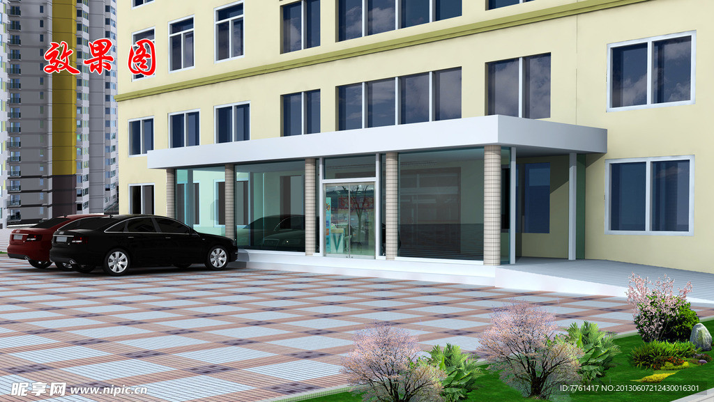 医院大门效果图