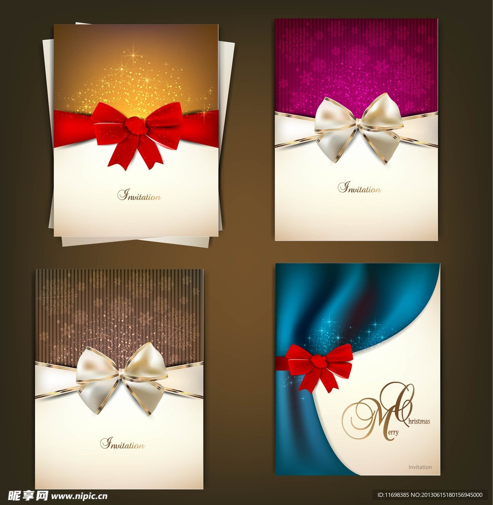 蝴蝶结贺卡邀请函