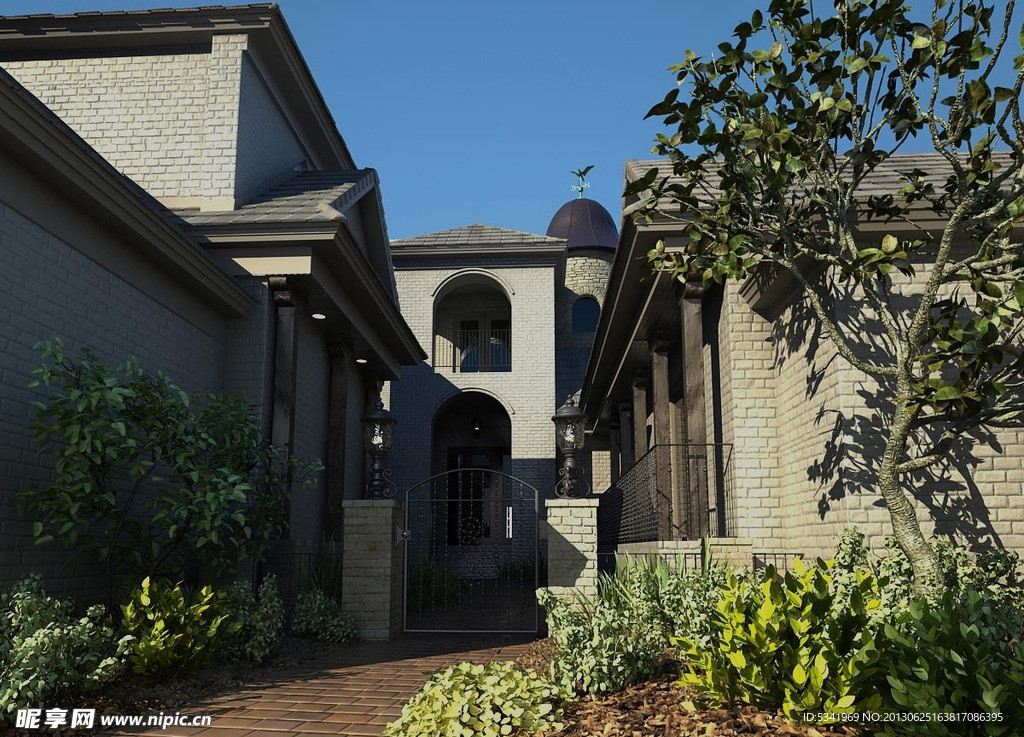 小巷场景建筑设计