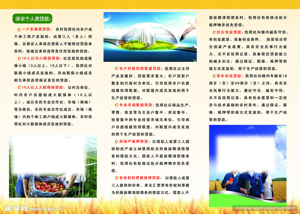 农村信用联社三折页