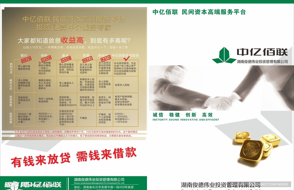 中亿佰联双折页