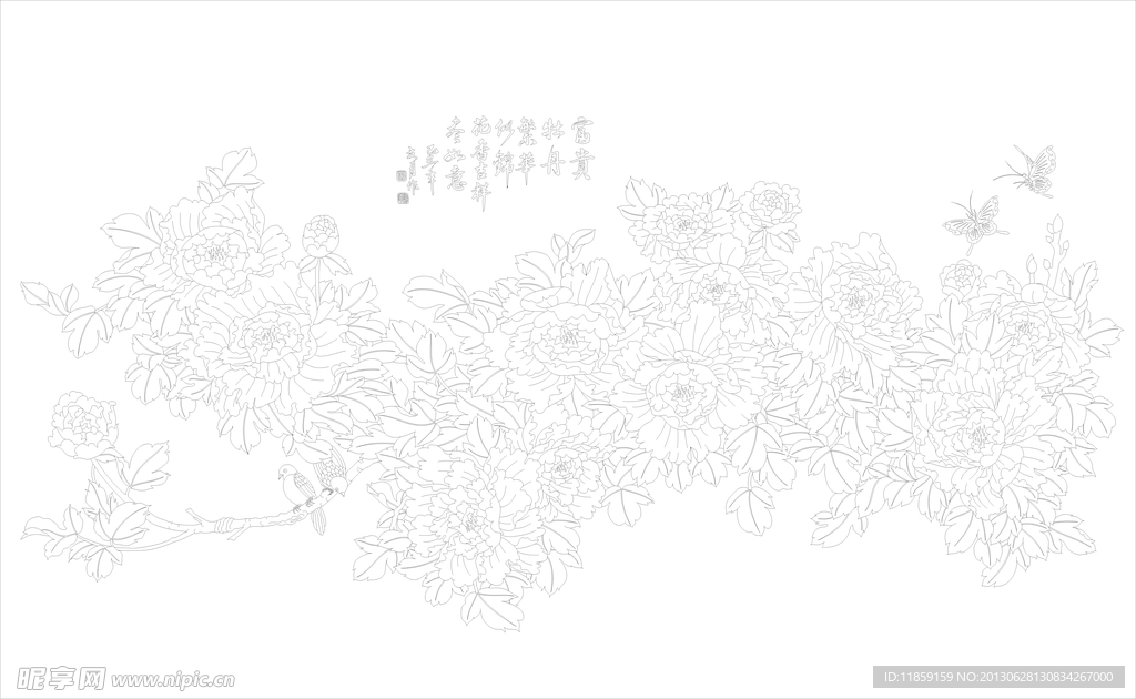 艺术玻璃花开富贵