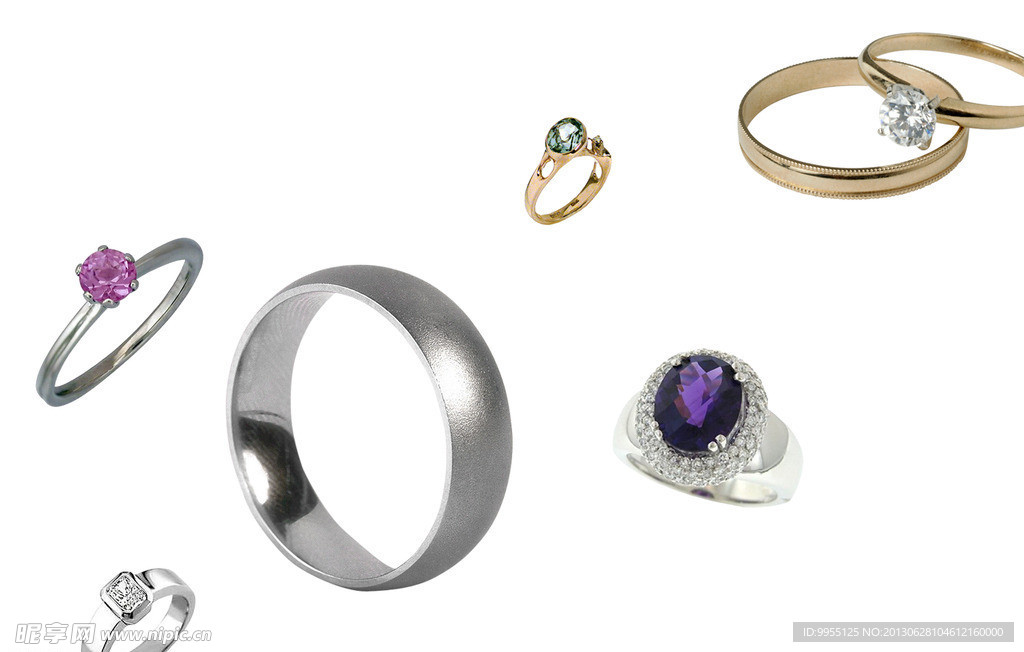 钻石戒指 玉石 金戒