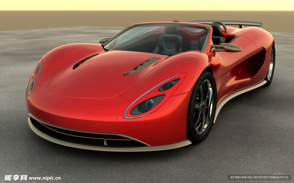 红色跑车素材侧视图