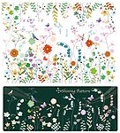 鲜活多彩花藤平铺底纹