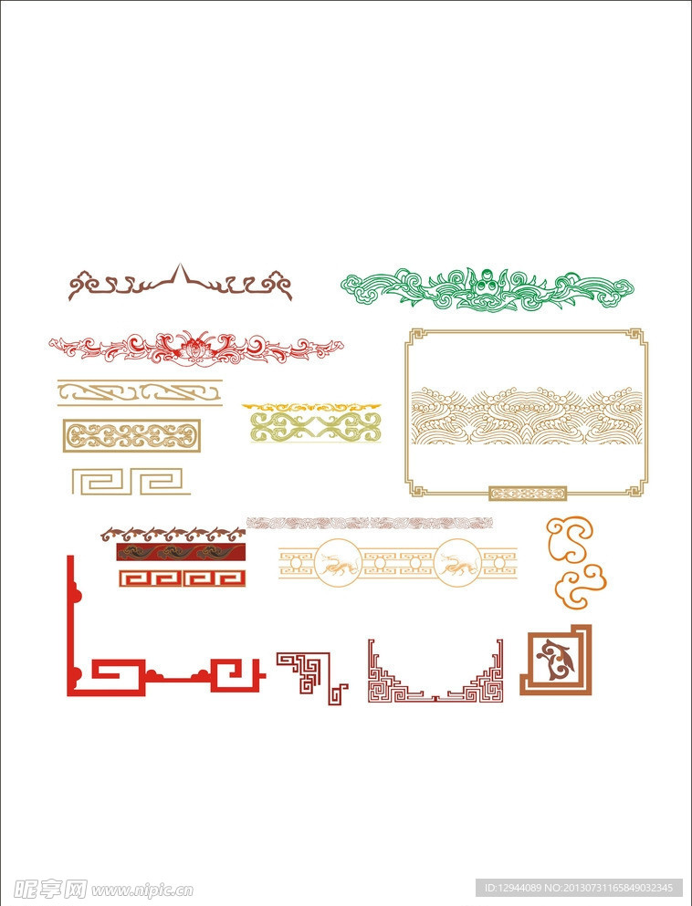 古典装饰花纹素材