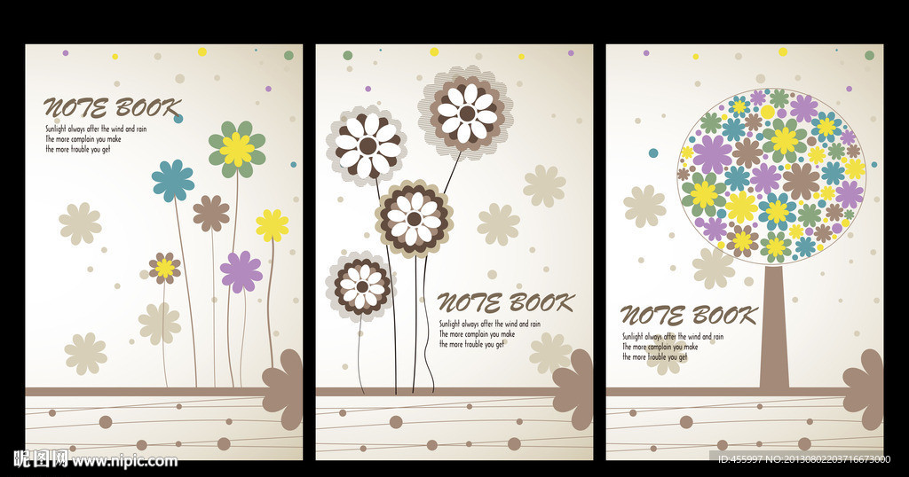 韩国时尚花草笔记本