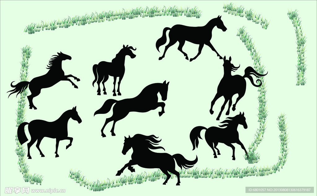 马 矢量图 马剪影