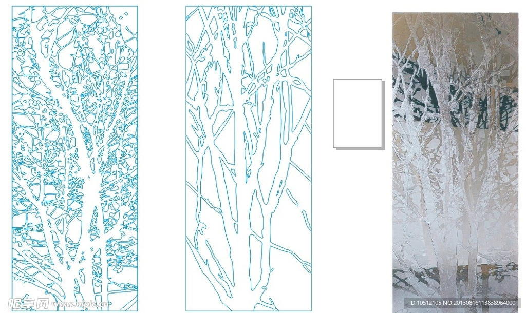 失量图 艺术玻璃 树
