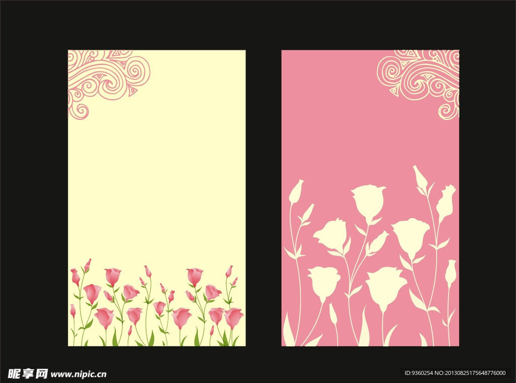 粉红 花朵 名片