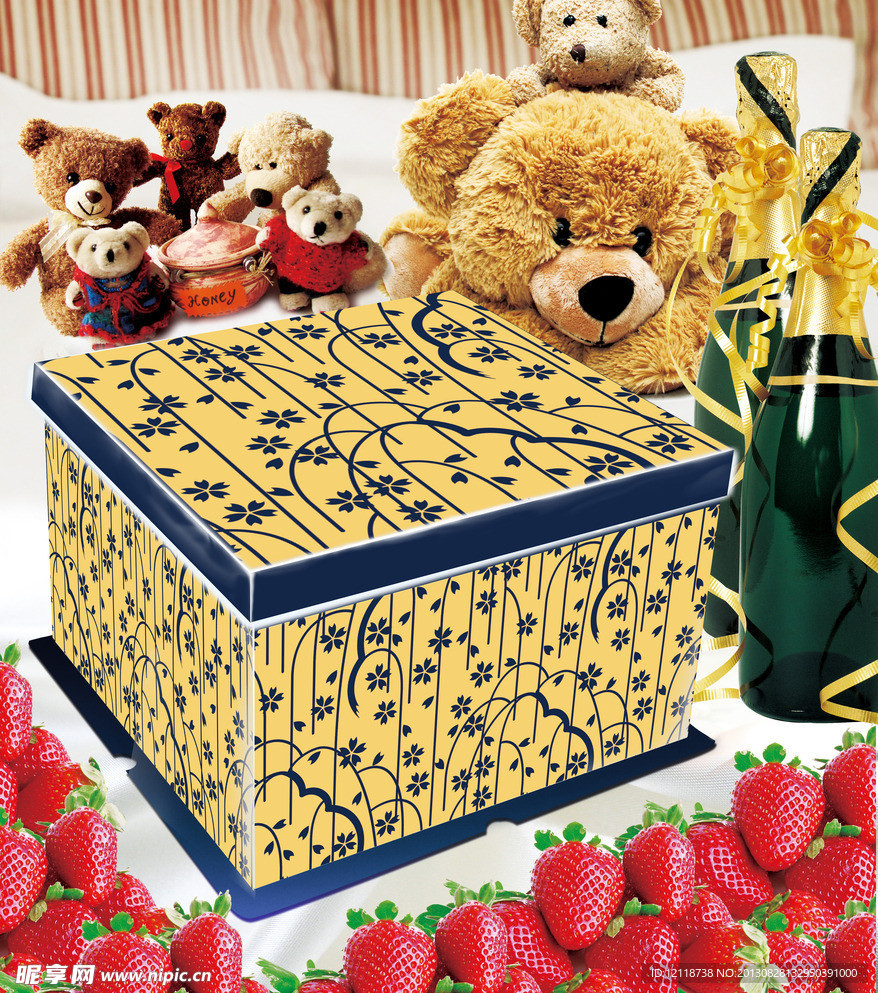 蛋糕盒包装平面图