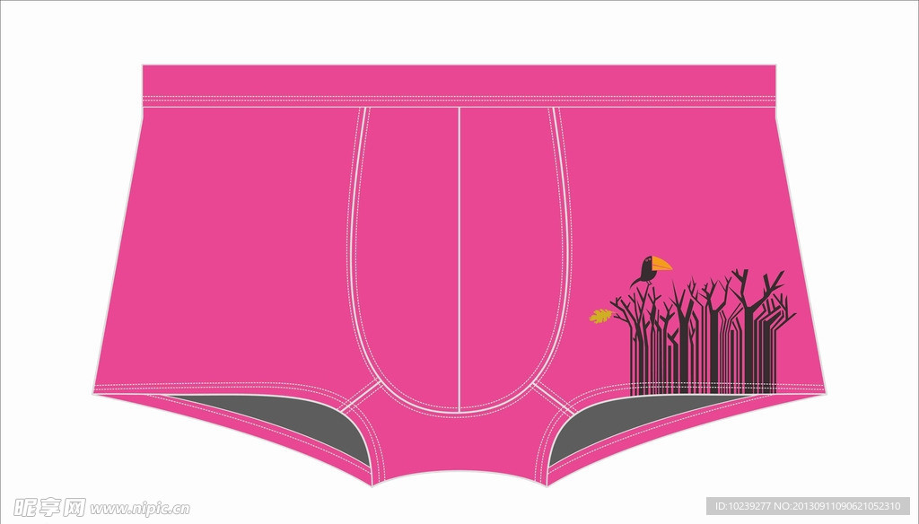 男式内裤（玫红鸟）