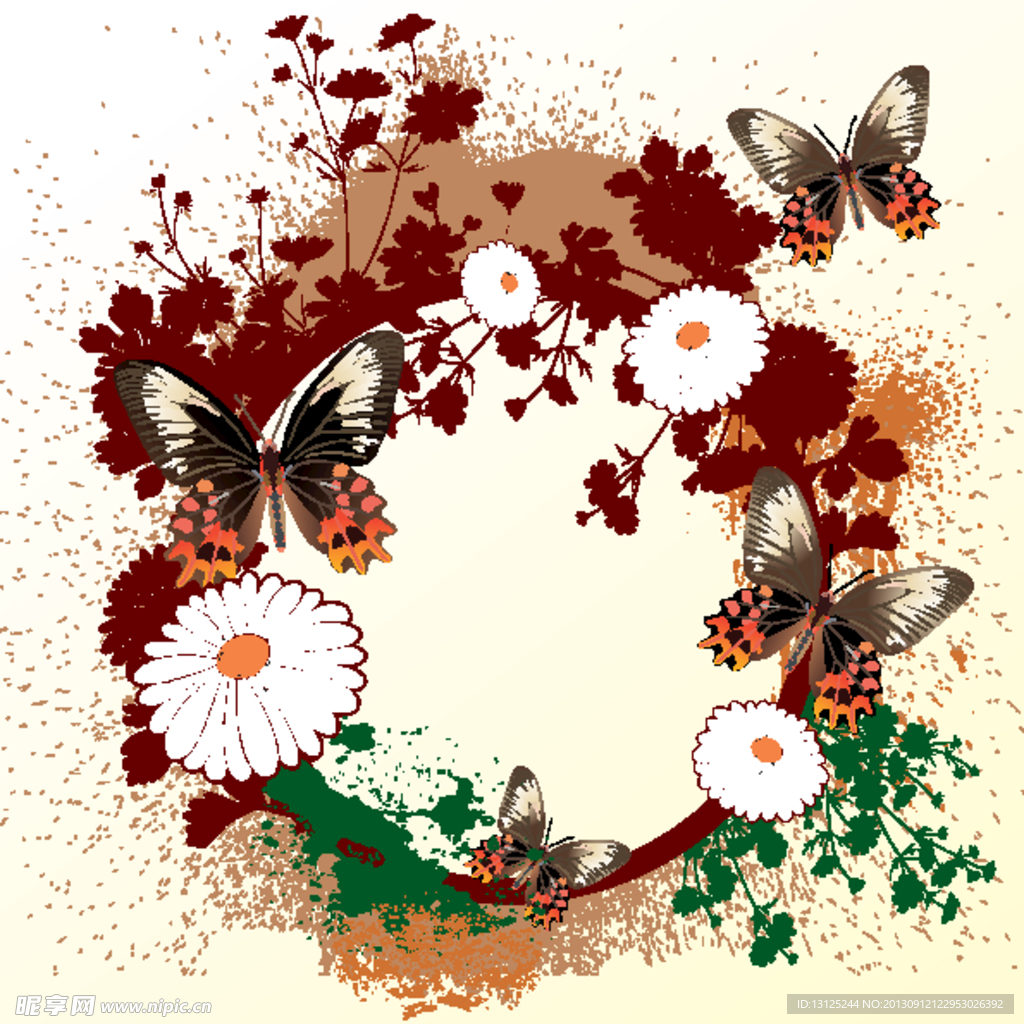 圈圈 花 蝴蝶 圆