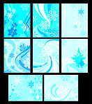 圣诞雪花蓝色背景矢量