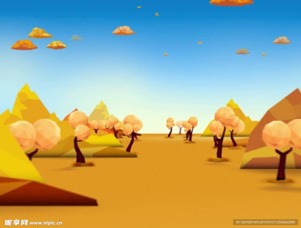 动态卡通风景视频素材