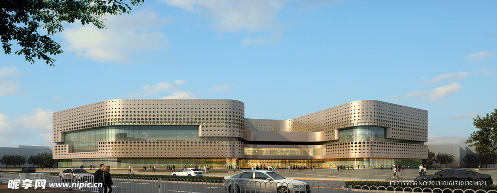 某购物中心建筑透视图