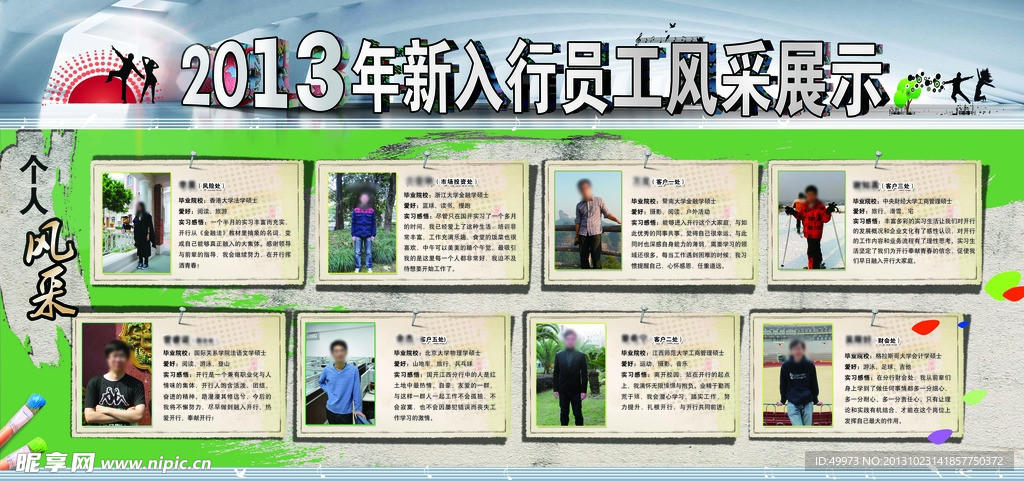 2013年新员工风采展示展板